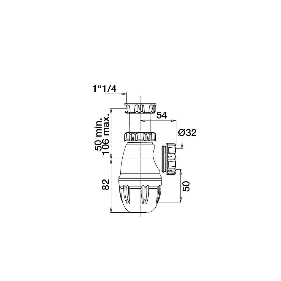 Image du produit SIPHON LAVABO PVC  D.32