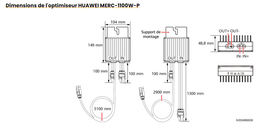 Image du produit OPTIMISEUR HUAWEI MERC-1300W-P Long Cable