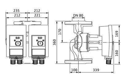 Image du produit CIRCUL. YONOS MAXO DOUBLE 80/0,5-6 PN10 DN80 360mm