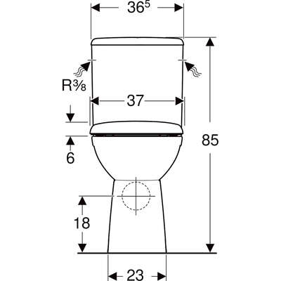 Image du produit Pack WC au sol Geberit Renova Comfort SH, surélevé, RFree, abat ral déclips, blc