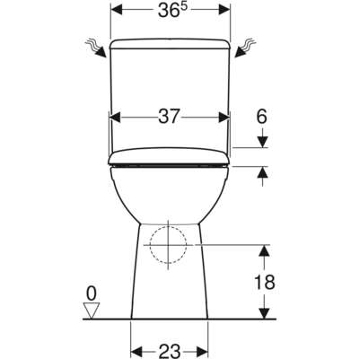 Image du produit Pack WC au sol Geberit Renova Comfort SH, surélevé, RFree, abat ral déclips, blc