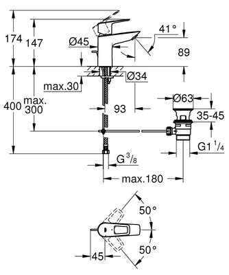 Image du produit MITIGEUR LAVABO TAILLE S BAULOOP CH3