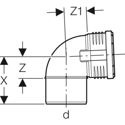 Image du produit Coude Geberit Silent-PP: 87.5°, d=40mm