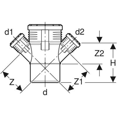 Image du produit Embranchement 45° Geberit Silent-PP à deux départs: d=110mm,
