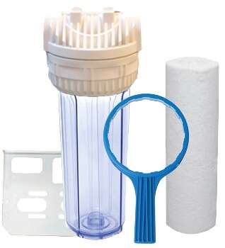 Image du produit KIT DE PRE FILTRATION: FILTRE, CARTOUCHE, CLE, EQUERRE DE FIXATION, 4 VIS