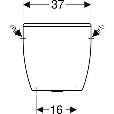 Image du produit Réservoir Geberit Bastia, double touche, al. Latérale pr cuv std