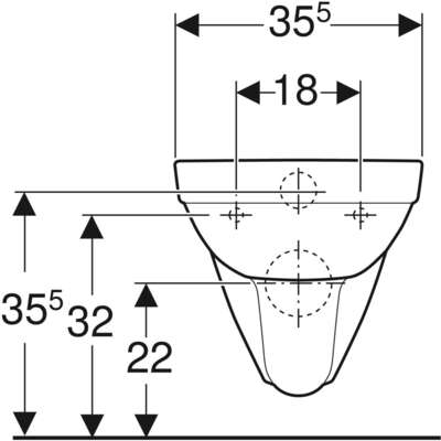 Image du produit Cuvette WC susp. Geberit Dito, Rimfree, Blanc