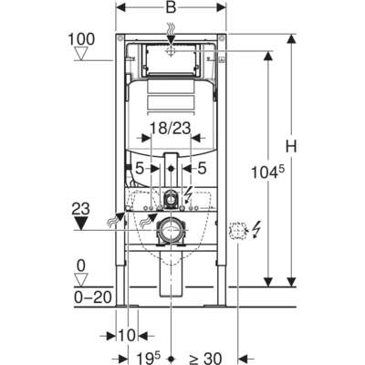 Image du produit Bâti-support Geberit Duofix WC, 112 cm, Sigma 12 cm autoportant