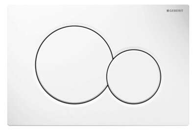 Image du produit Plaque Geberit Sigma01 double touche round: blanc alpin