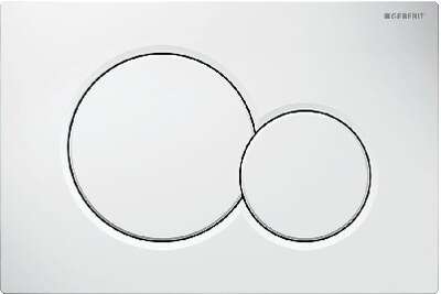 Image du produit Plaque Geberit Sigma01 double touche round: blanc alpin