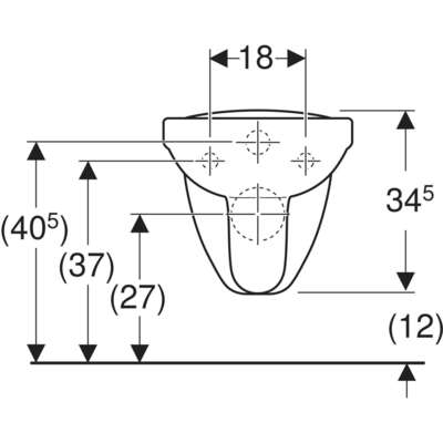 Image du produit CUVETTE SUSPENDU A FOND CREUX VITALIS RALLONGE