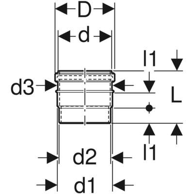 Image du produit Raccord de transition Geberit sur PVC: d=90mm, d1=100mm, d2=94mm, Blanc alpin