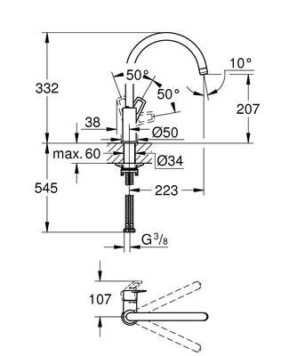 Image du produit Mitigeur monocommande Evier BauLoop Chromé