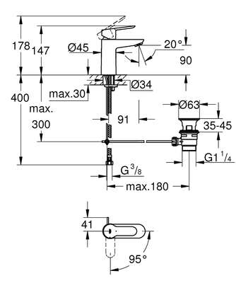 Image du produit MITIGEUR LAVABO BAUEDGE