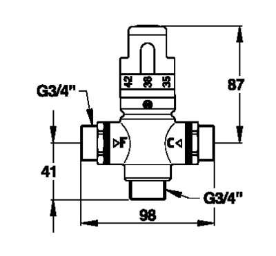 Image du produit REGULATEUR THERMOSTATIQUE SECURITE 20 à 60°C