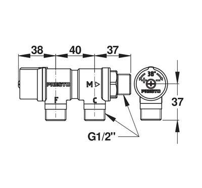 Image du produit REGULATEUR THERMOSTATIQUE 1/2" ENTREE PARALLELE