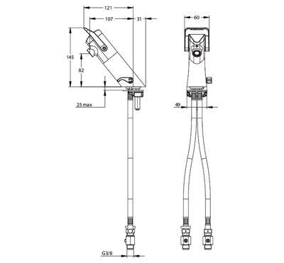 Image du produit NEO DUO Mitigeur de lavabo temporisé sur plage manette grise S 3l/min