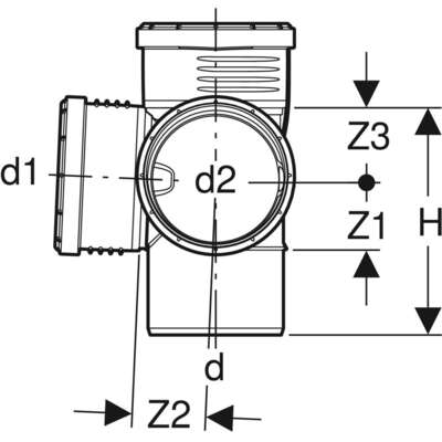 Image du produit Embranchement équerre 87,5° Geberit Silent-PP: d=110mm, d1=1