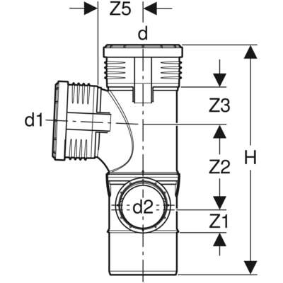 Image du produit Embranchement combiné 87,5° Geberit Silent-PP avec départ co