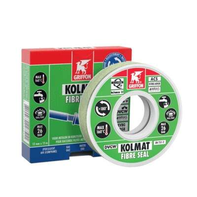 Image du produit Kolmat Fibre Seal bande d'étanchéité pour les raccords filetés. 12 MM X 15 M