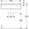 Image du produit Lavabo collectif Geberit Publica: B=100cm, T=39cm, Trou de robinetterie=Sans, T