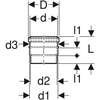 Image du produit Raccord de transition Geberit sur PVC: d=90mm, d1=100mm, d2=94mm, Blanc alpin