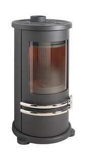 Image produit ORENSE ETANCHE ANTHRACITE CHROME BUCHE SORTIE DE FUMEES DESSUS OU ARRIERE 8KW