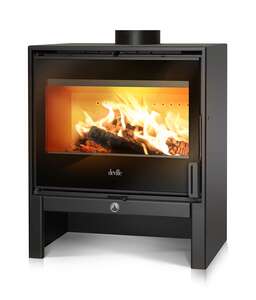 Image produit LEMAN RACCORDABLE NOIR BUCHE SORTIE DE FUMEES DESSUS 8KW